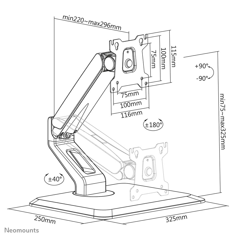 Newstar desk mount FPMAD885BK