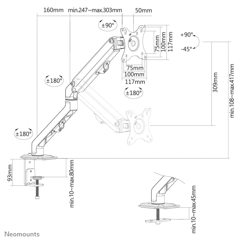 Neomounts by newstar desk mount FPMAD650