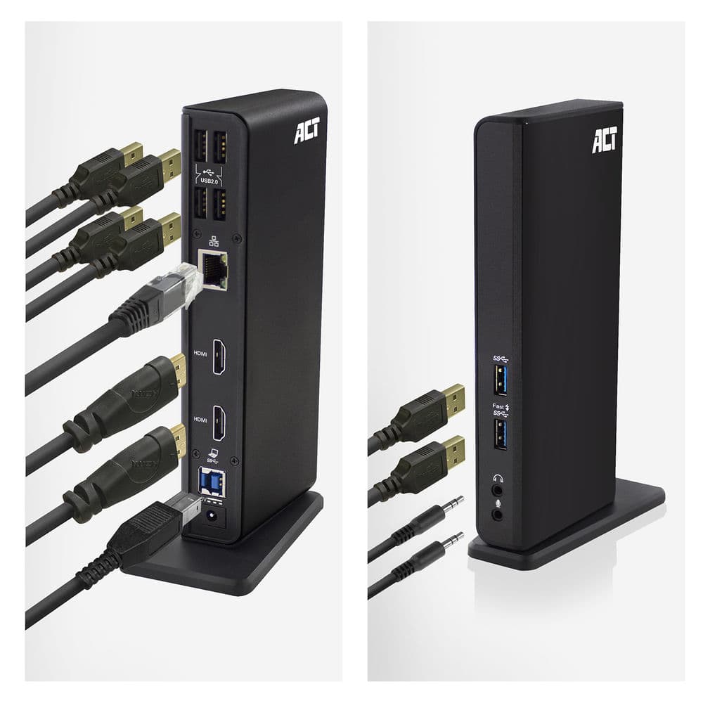 Act usb-c or usb-a dual monitor docking