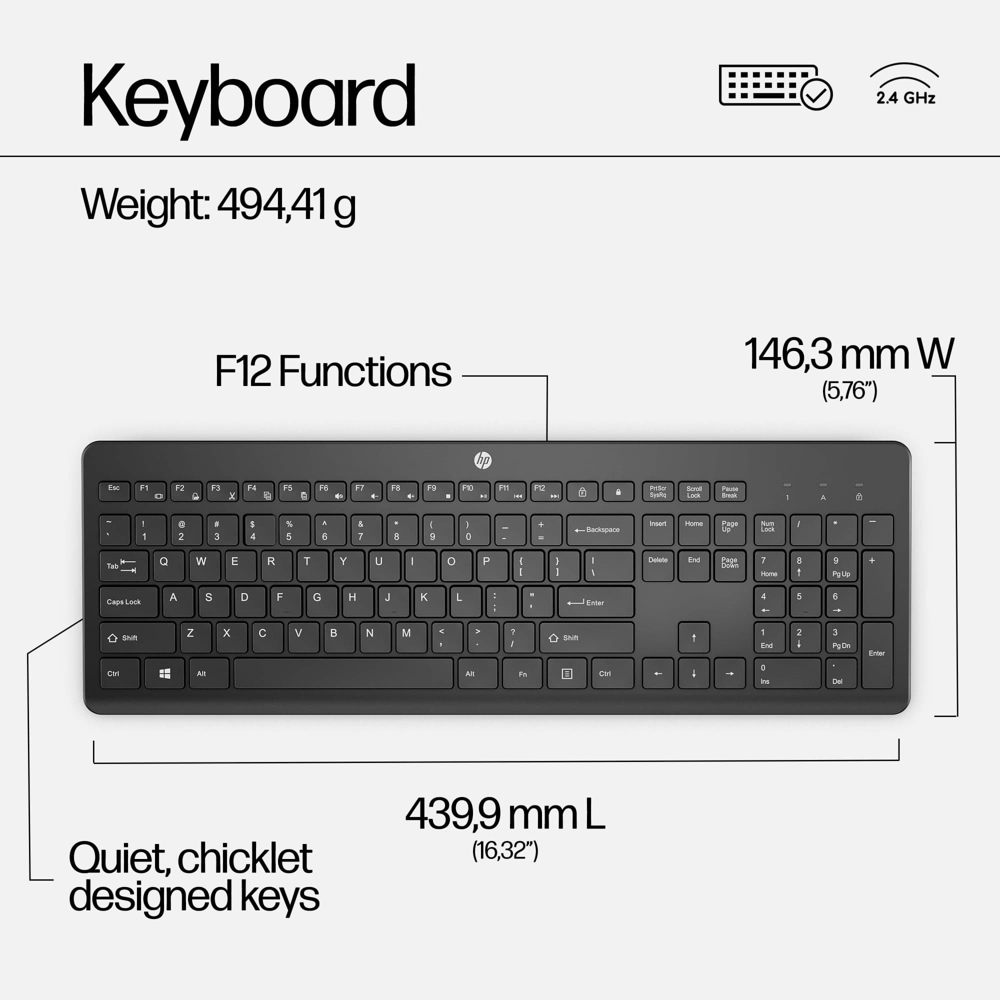 HP 230 wl mouse+kb combo qwerty