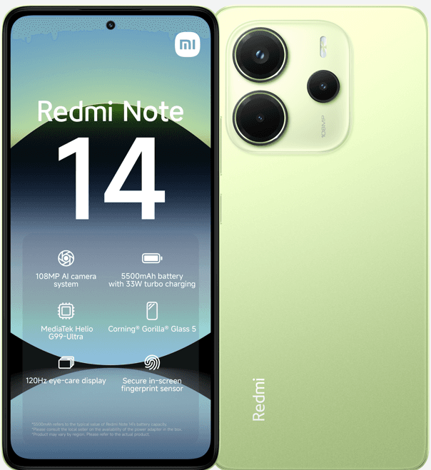 Xiaomi redmi note 14 6+128gb lime green