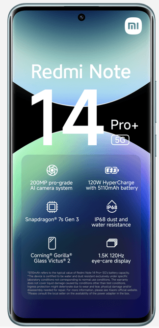 Xiaomi redmi note 14 pro+ 8+256gb blue