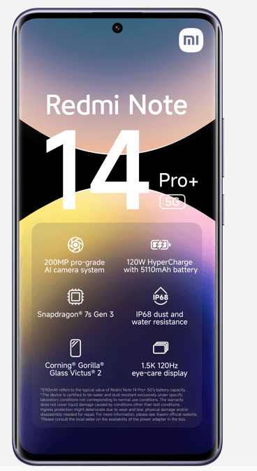 Xiaomi redmi note 14 pro+ 12+512gb prp