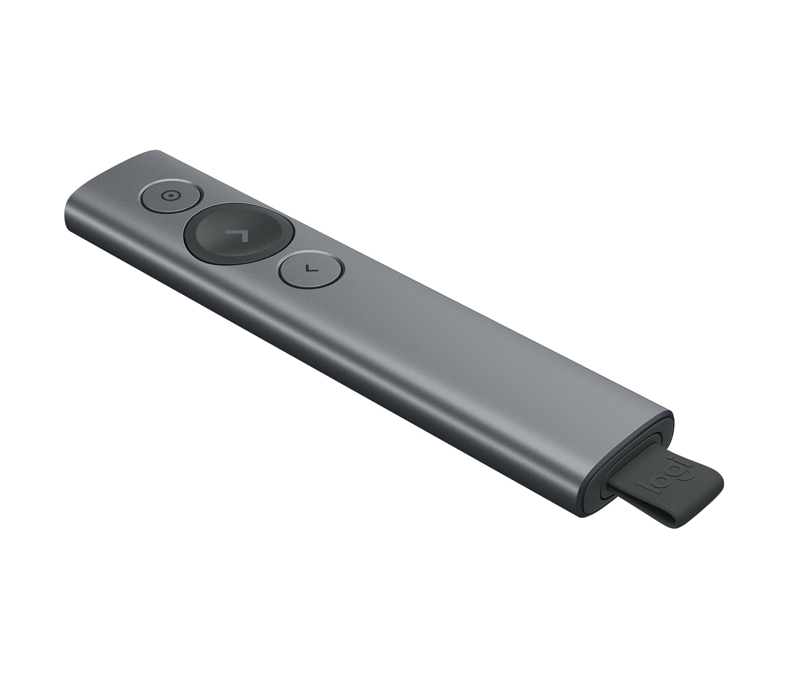 Logitech spotlight presenter remote grey — vue 1