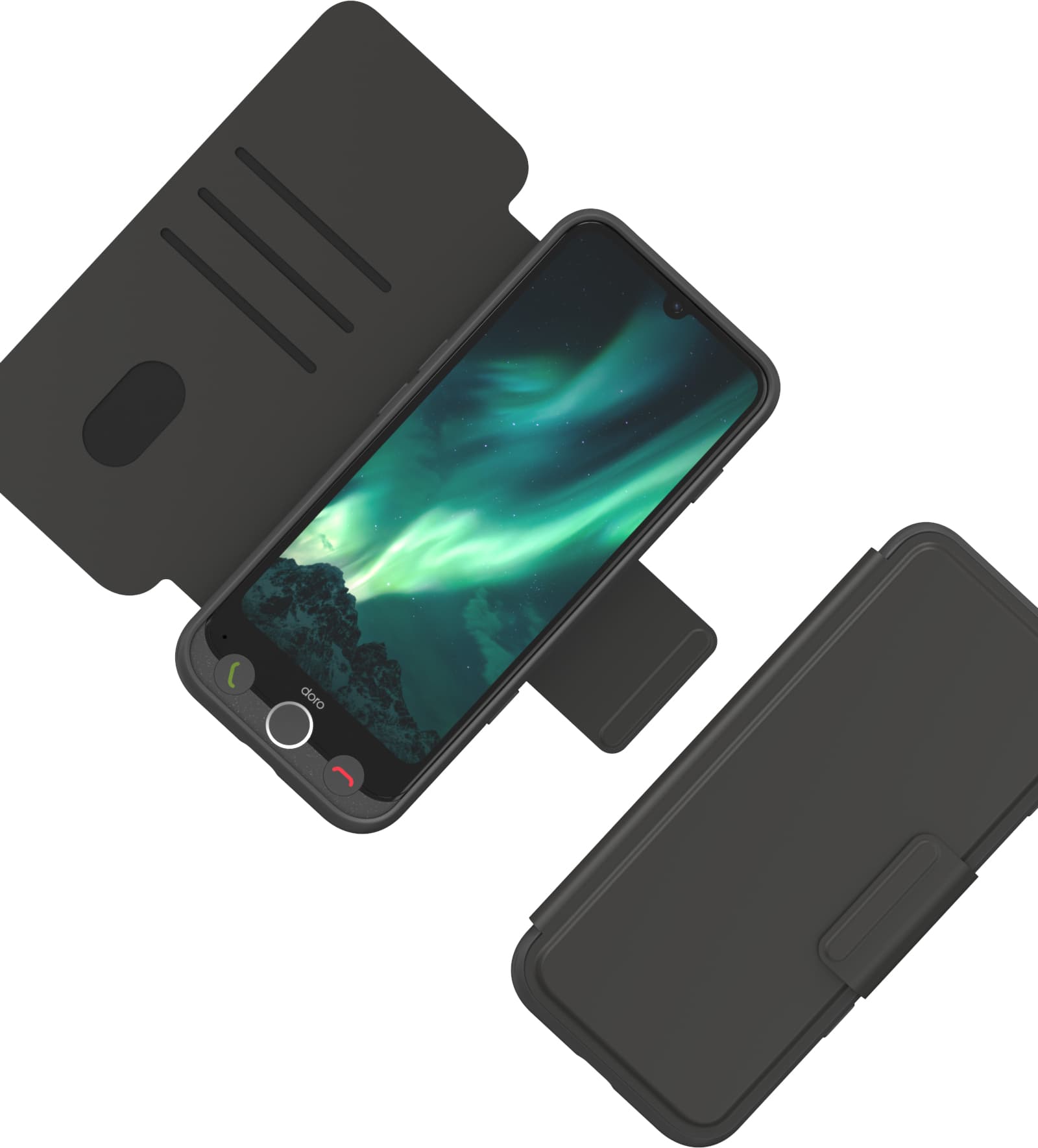 Doro wallet case aurora a30 graphite — vue 1