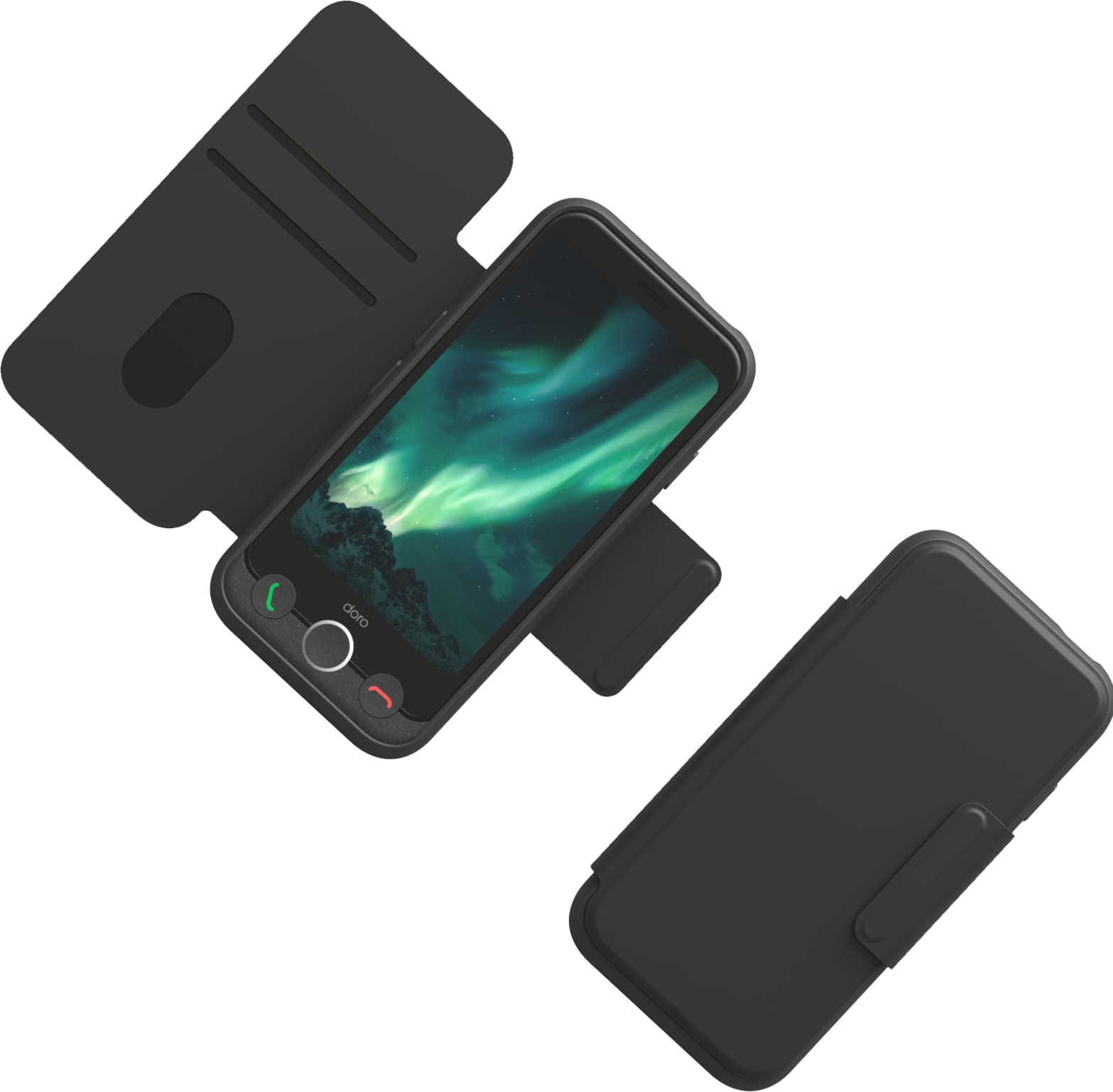 Doro wallet case aurora a10 black — vue 1