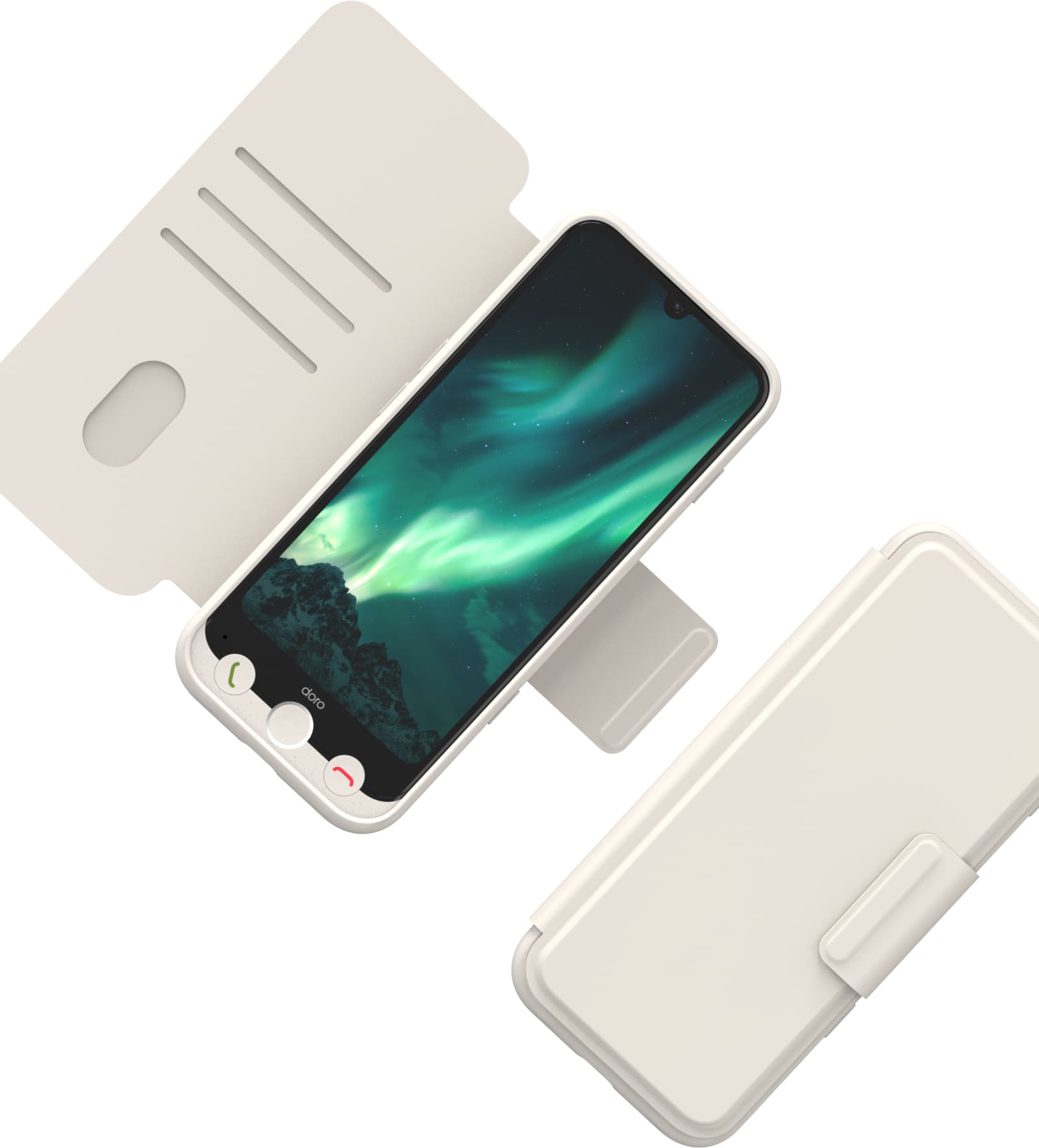 Doro wallet case aurora a30 bone — vue 1