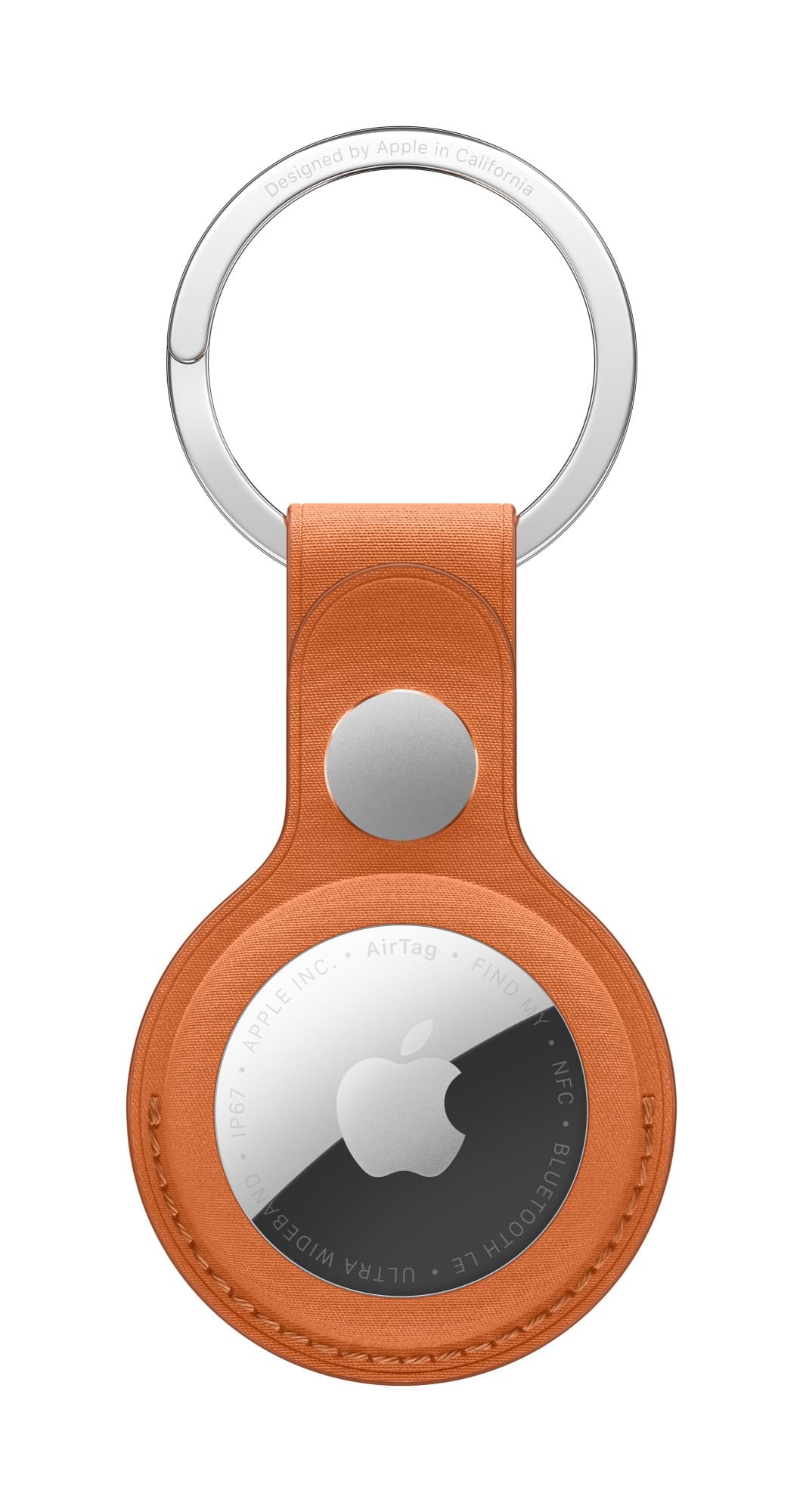 Apple airtag finewoven key ring orange — vue 1