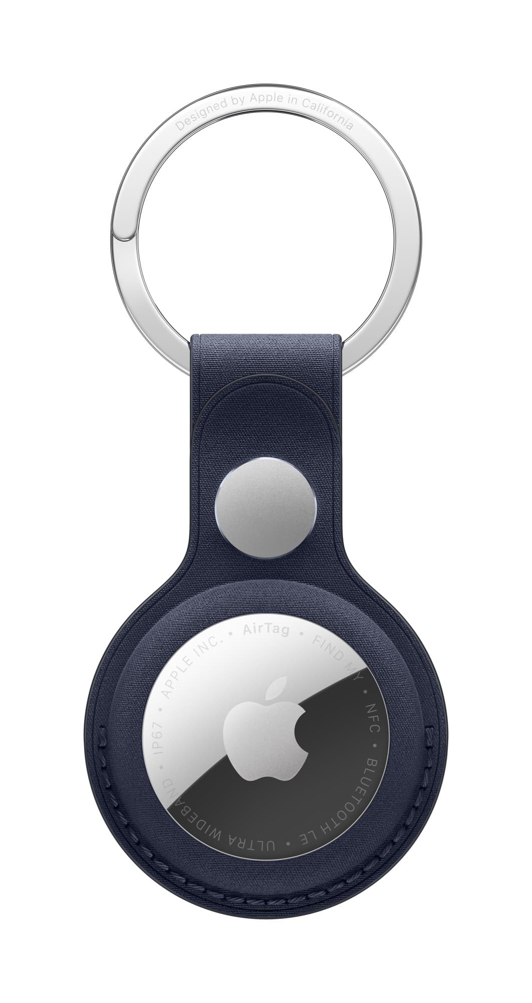 Apple airtag finewoven key ring navy — vue 1