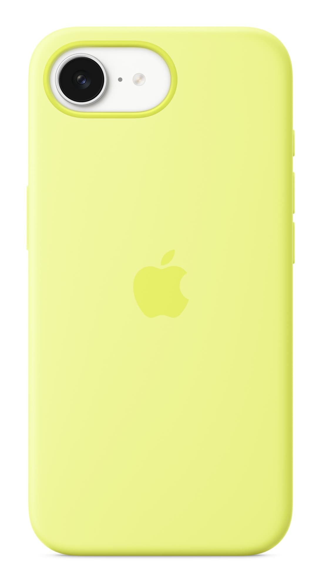 Apple iPhone 16e silicone case yellow — vue 1