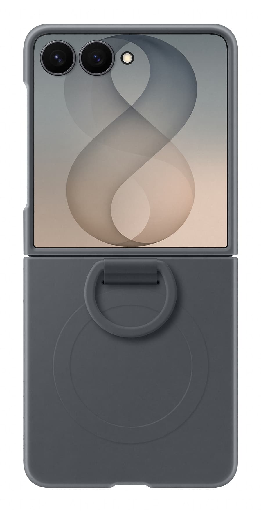 Samsung silicone ring case flip8 noir — vue 1