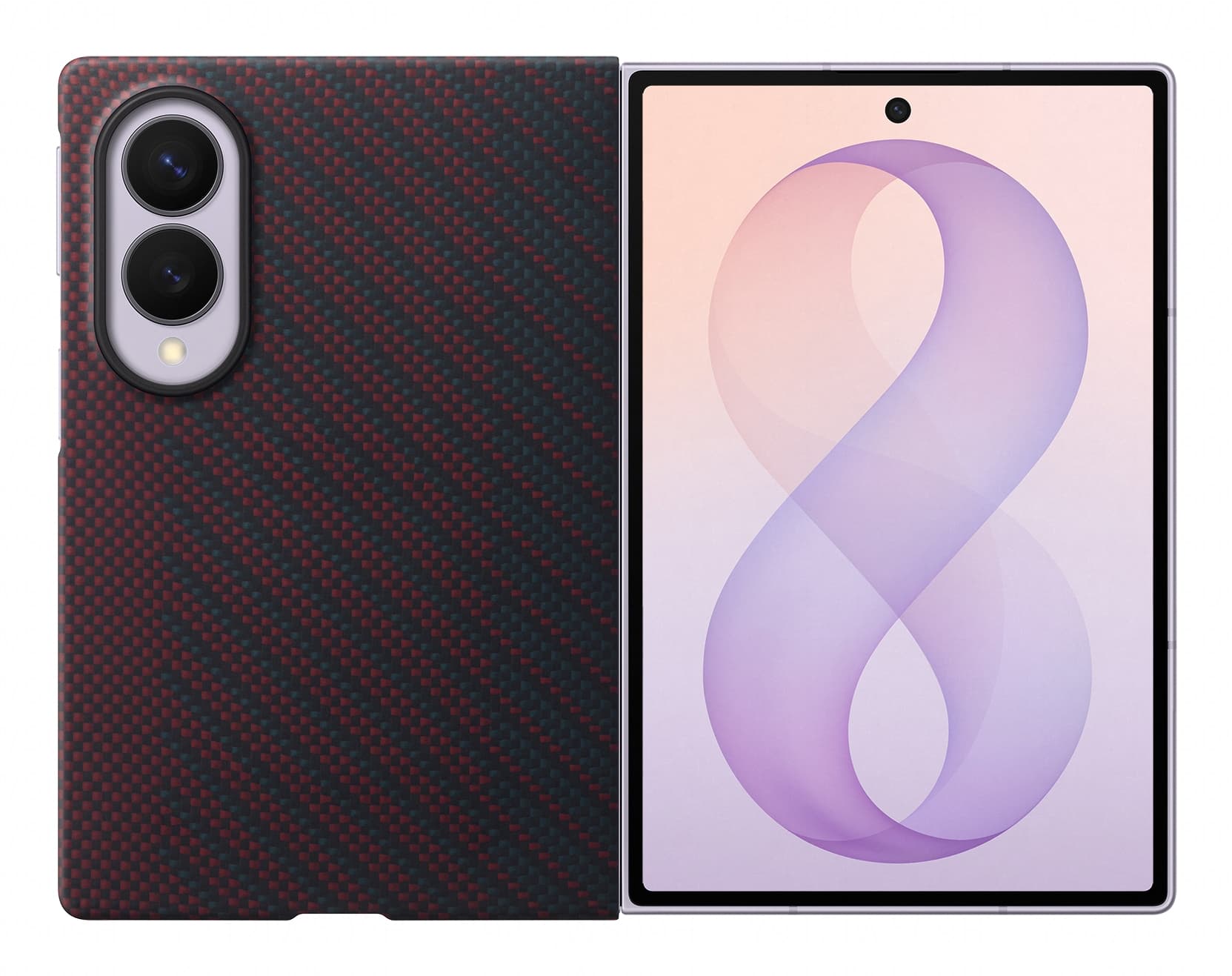 Samsung carbon magnet case fold8 rouge — vue 1