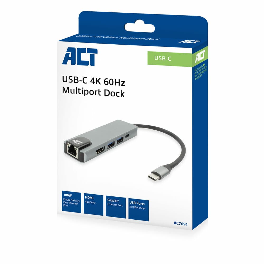 Act usb-c 4k docking station for 1 hdmi — vue 1
